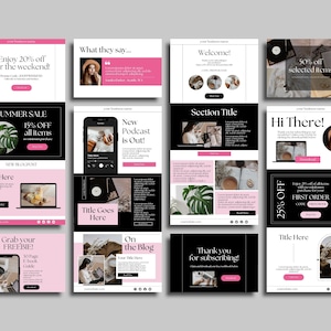 Email Newsletter Template Canva, Marketing Template Kit, Email ...