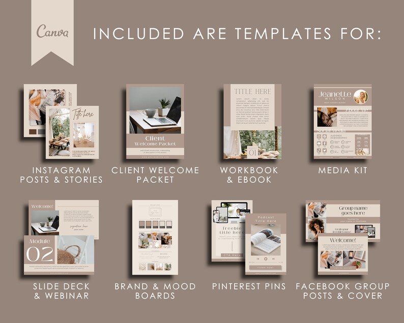 Canva Templates Bundle, Boho Coaching Business Template Toolkit, Life ...