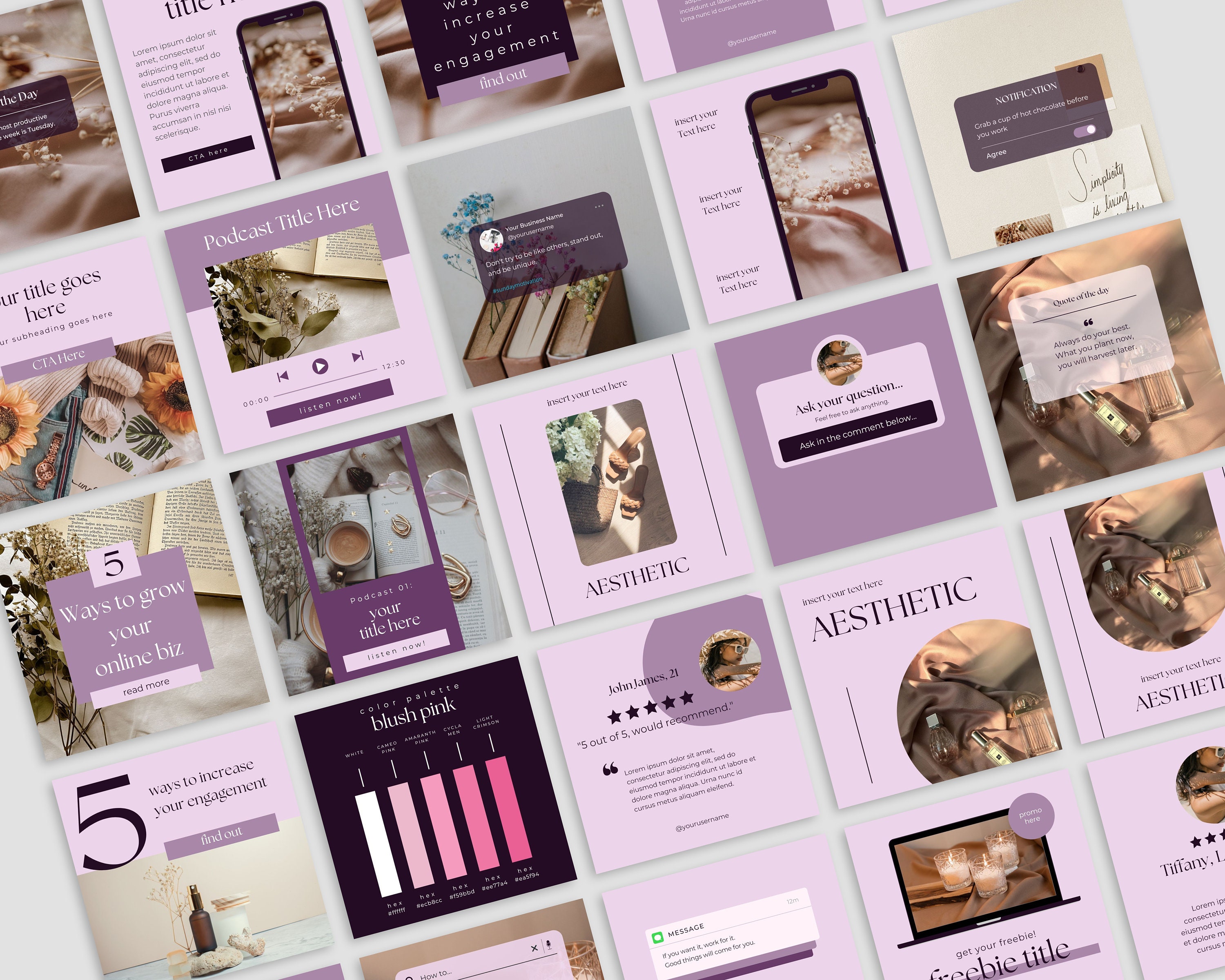Instagram Post Templates Canva Template for Instagram for - Etsy
