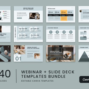 Webinar Template & Slide Deck Template Canva, Course Webinar Presentation Templates, Presentation Slide Template, Workshop Branding Bundle