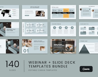 Webinar Template & Slide Deck Template Canva, Course Webinar Presentation Templates, Presentation Slide Template, Workshop Branding Bundle