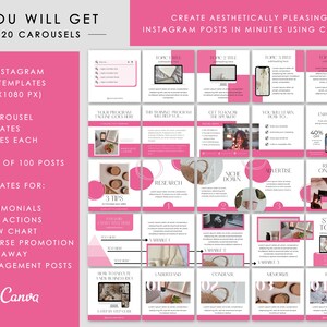 100 Instagram Carousel Posts Canva for Business Coaches & Coaching ...