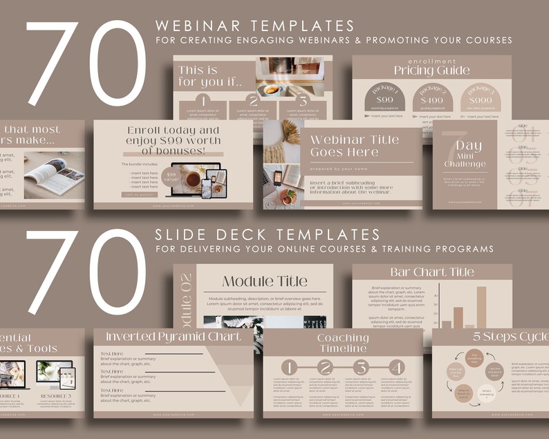 Webinar Template & Slide Deck Template Canva, Boho Course Webinar ...