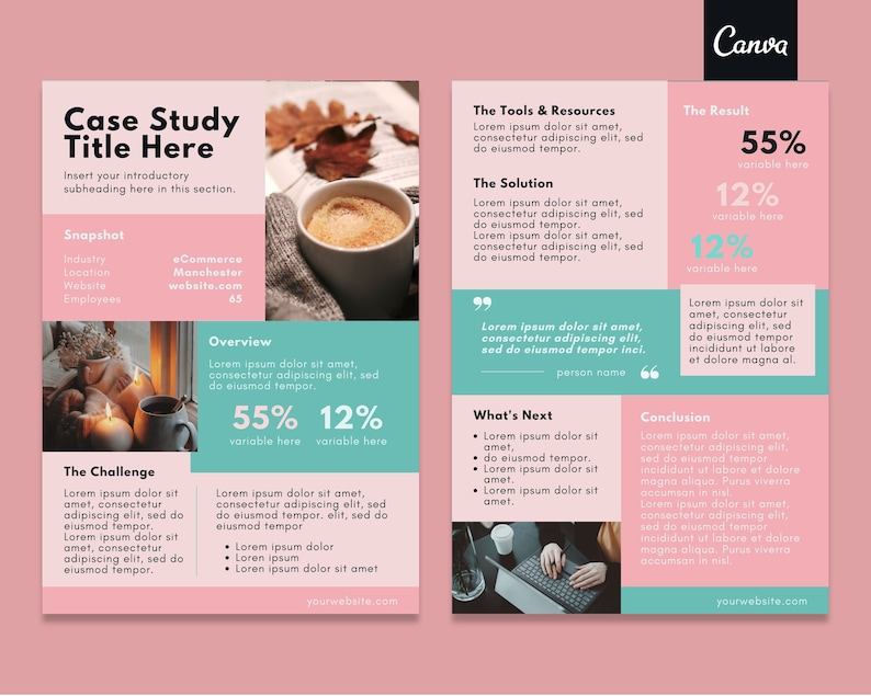 Case Study Template | Editable Case Study Flyer Template Canva ...