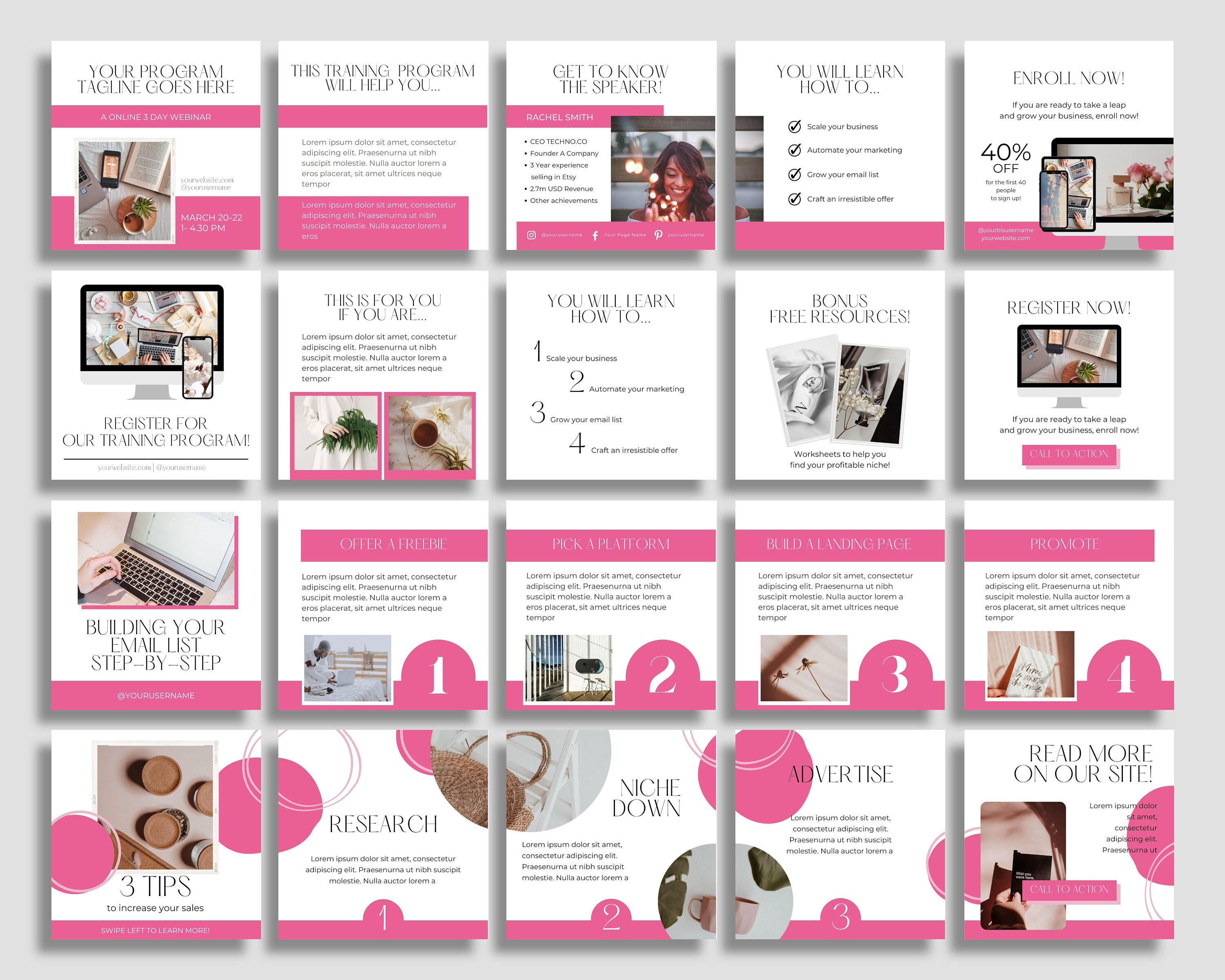 100 Instagram Carousel Posts Canva for Business Coaches & Coaching ...