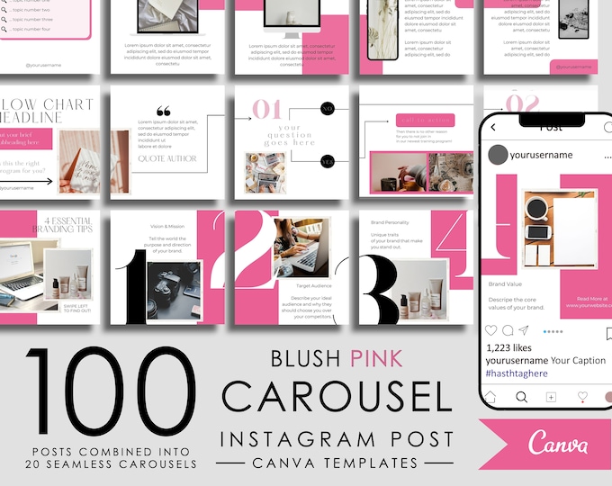 50 Grayscale Instagram Carousel Template Canva for Business Coaches ...