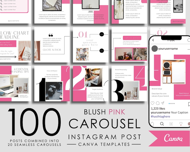 100 Instagram Carousel Posts Canva for Business Coaches & Coaching ...