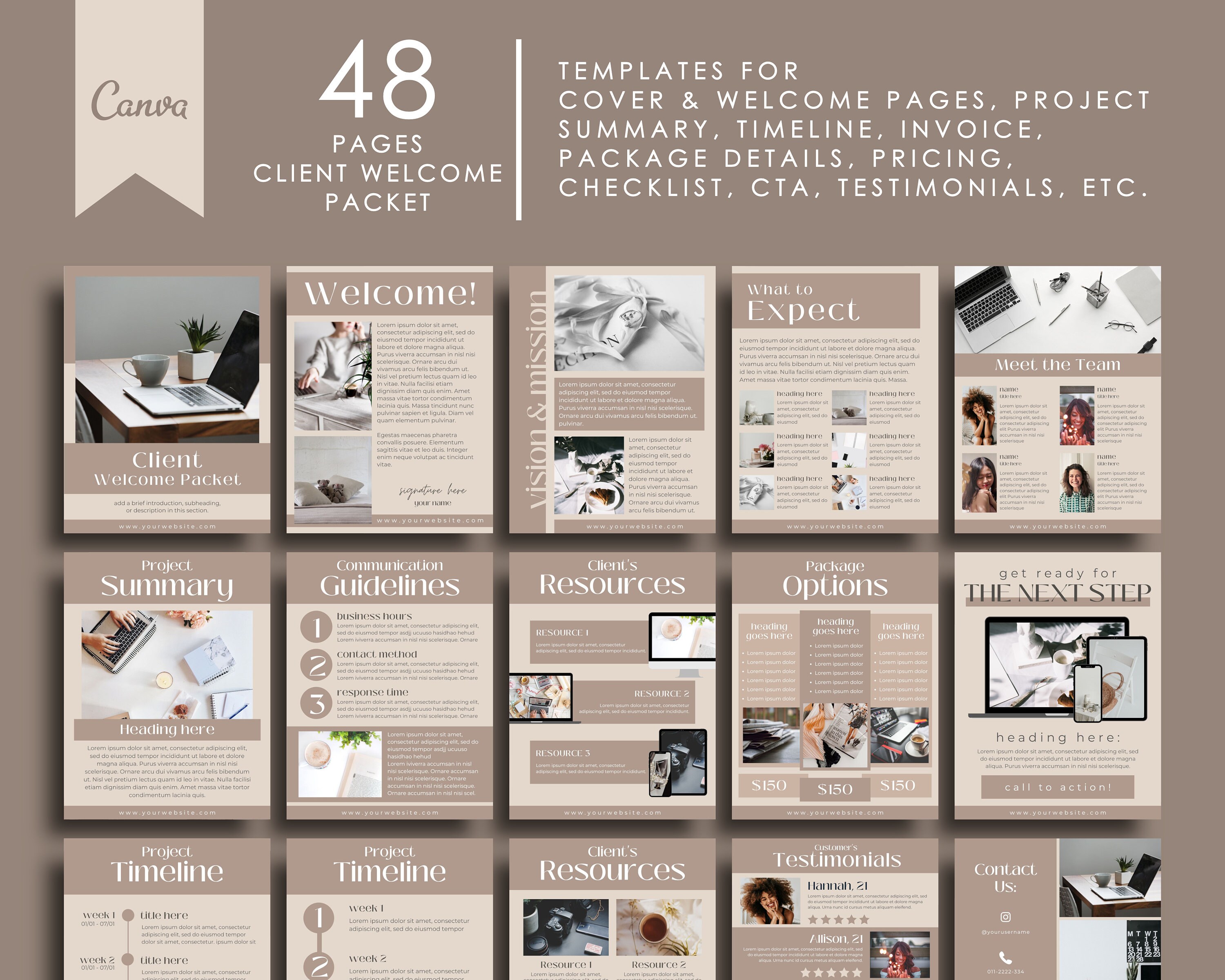 Canva Templates Bundle, Boho Coaching Business Template Toolkit, Life ...