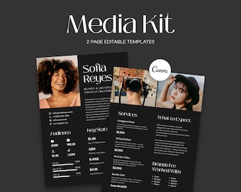 Media Kit Templates Canva, Instagram Social Media Kit Template Influencer Rate Card Sheet Blogger Press Kit für Facebook Tiktok