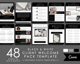 Client Welcome Packet Template, Client Onboarding Template Canva, New Client Services Guide, Proposal Template, Editable Welcome Pack