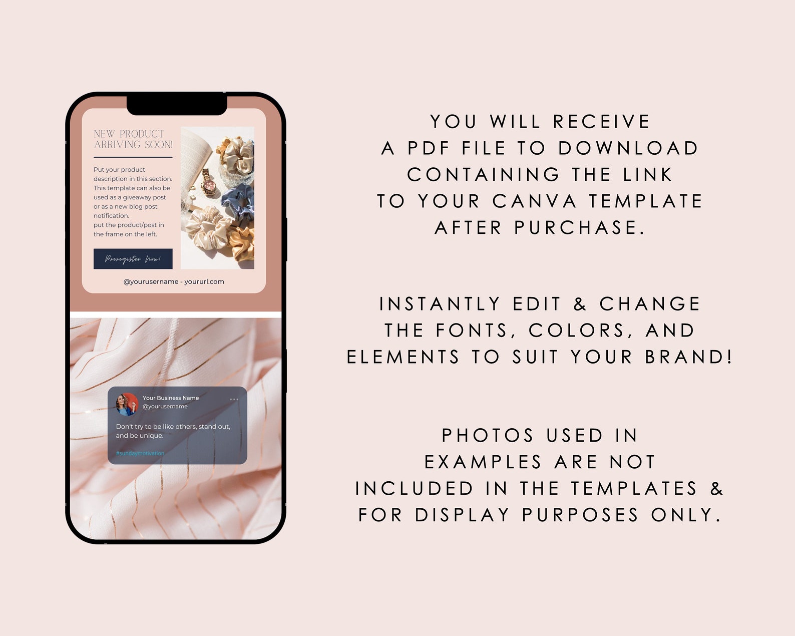 50 Rose Gold Instagram Post Templates | Social Media Templates Canva ...
