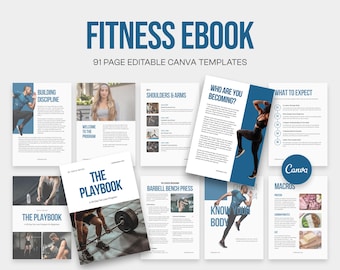 Fitness Ebook Vorlage Canva, Fitness Programm Planer, Wellness Coach Vorlage, Ernährungscoach, Workout Personal Training, Gym Packet