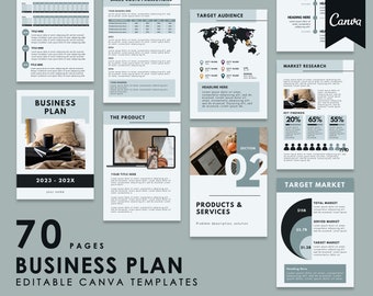 Business Plan Template, Canva Template for Business Plan, Editable Online Business Plan, Printable Business Planner, Elevator Pitch Template