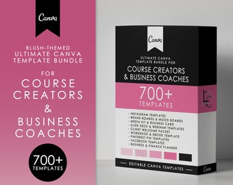 Canva Template Toolkit Bundle für Kursersteller, Webinar Template, Social Media Instagram Canva Template, Life Coach Kurs Bundle Canva