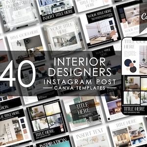 Interior Design Templates for Instagram Post & Stories | Canva Instagram Templates for Engagement Booster | Real Estate Social Media Posts