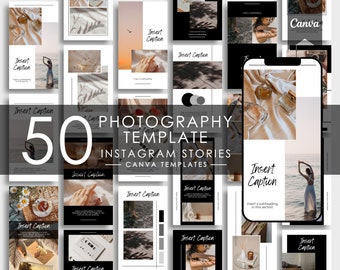 May include: A collection of 50 Instagram story templates for photography. The templates feature a variety of designs, including minimalist, modern, and bohemian styles. The templates are perfect for showcasing your photography and connecting with your audience.