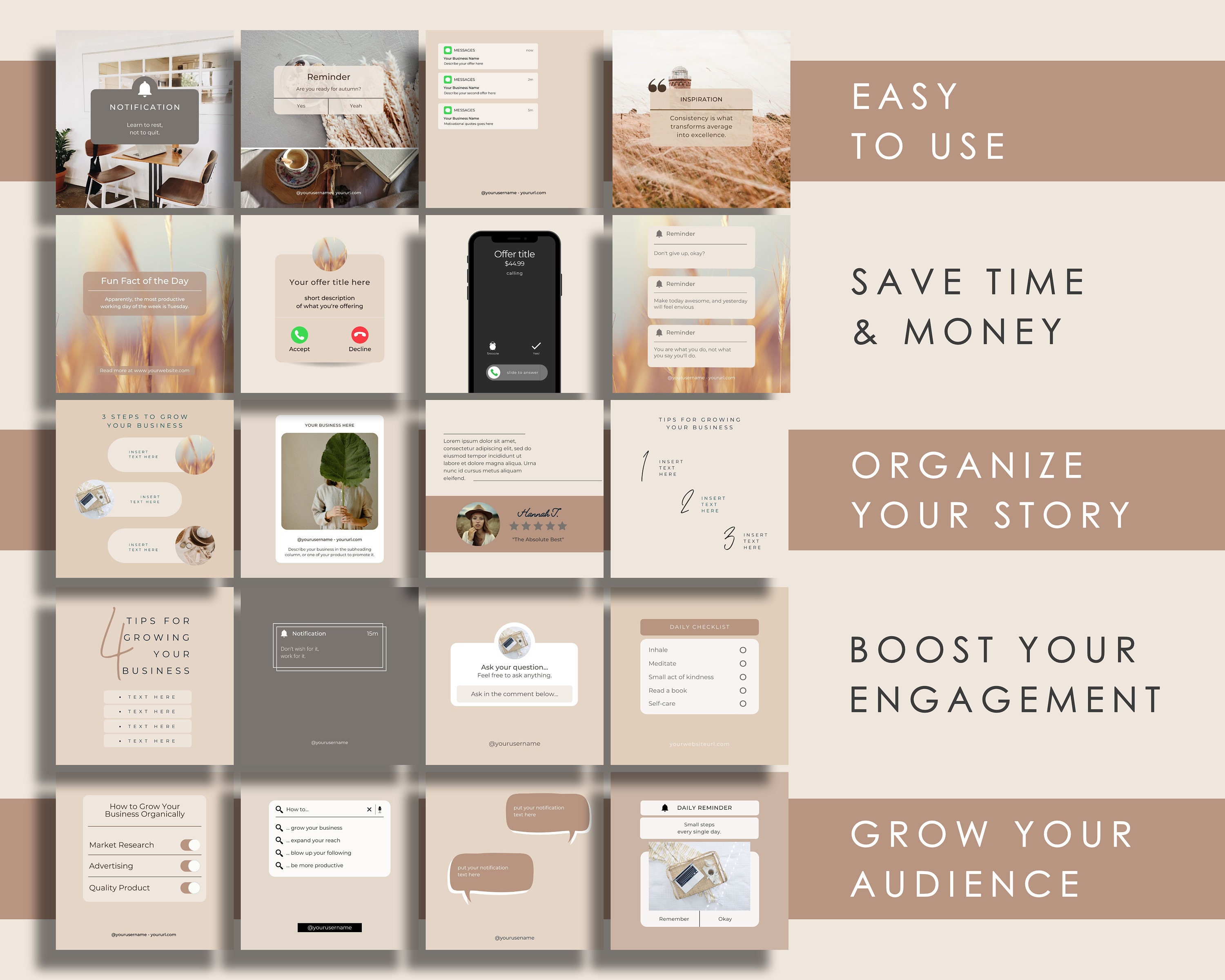 50 Boho Instagram Post Templates | Canva Template for Instagram ...