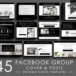 Facebook Templates Canva, Facebook Group Engagement Posts, Social Media Templates for Small Business, Editable Canva Templates