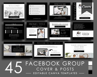 Modelli Canva per Facebook, post di coinvolgimento nei gruppi Facebook, modelli per social media per piccole imprese, modelli Canva modificabili