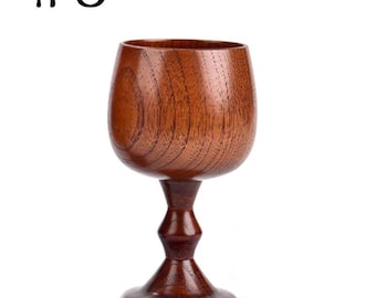 Gobelet en bois fait main en bois d'épicéa rouge/jujube, verre à vin classique en verre à vin pour cuisine, salle à manger et bar