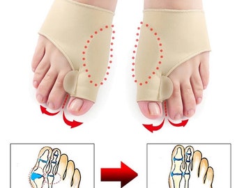 Corrector de dedos ortopédicos para el cuidado de los pies, ajustador de pulgar y hueso, corrección, calcetines suaves para pedicura, alisador de juanetes (1 par)