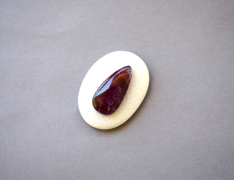 Eudialyte natural stone cabochon 37 x 31 x 6 mm