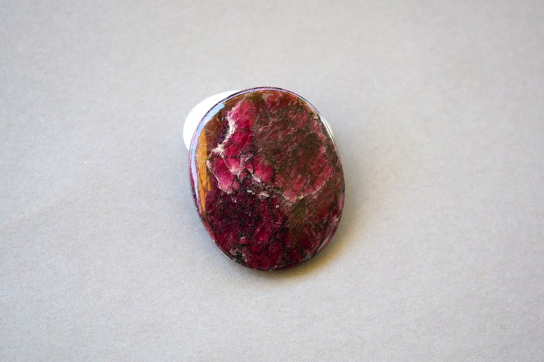 Eudialyte natural stone cabochon 37 x 31 x 6 mm