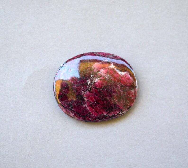 Eudialyte natural stone cabochon 37 x 31 x 6 mm