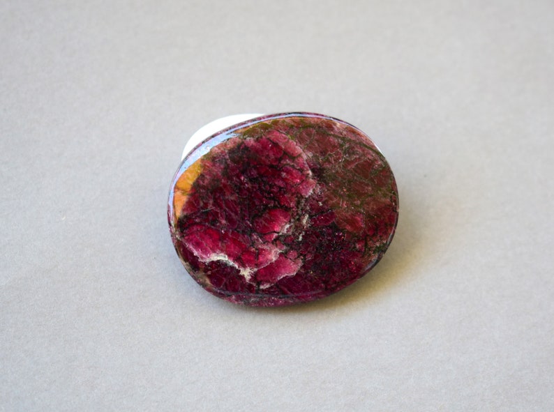 Eudialyte natural stone cabochon 37 x 31 x 6 mm