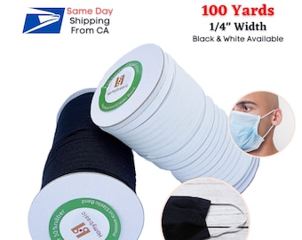5 YARDS WHITE ELASTIC STRETCH BAND TRIM 1//4/" CORD ROLL SEWING*SAME DAY SHIPPING^