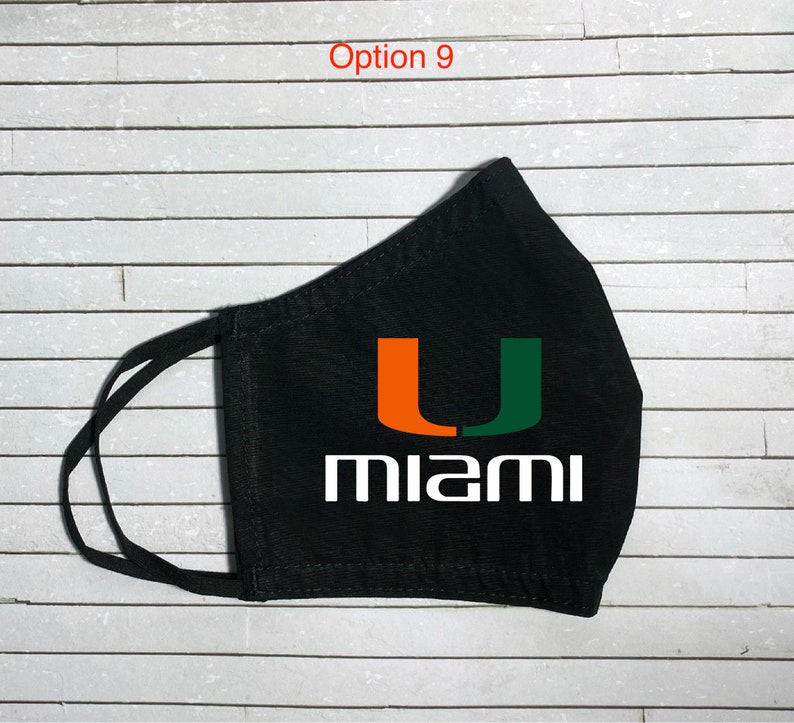 University of Miami Face Mask with filter pockets Etsy