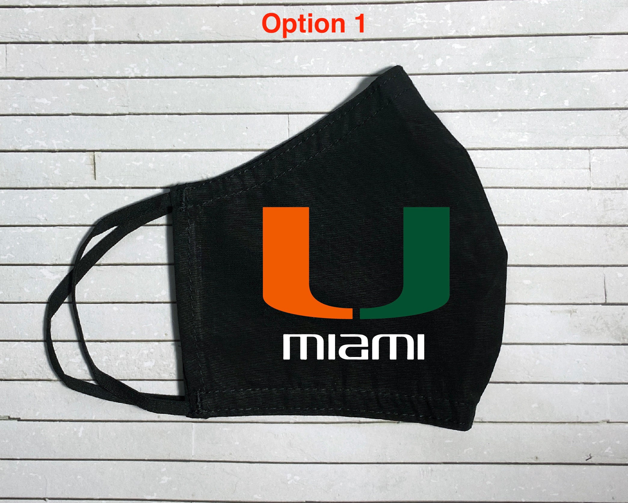 University of Miami Face Mask with filter pockets