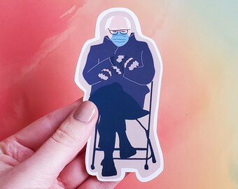 Bernie Sanders Mittens Sticker, Inauguration Bernie Sticker, Bernie Sanders Sticker, Funny Bernie Sticker, Bernie Sanders Mood Sticker