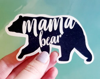 Mama Bear Vinyl Sticker, Mama Bear, Mama Bear Laptop Sticker, Laptop Sticker, Macbook Sticker, Galaxy Bear Sticker,Bear Sticker,Mama Sticker