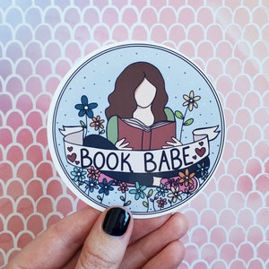 Book Babe Sticker, Reading Sticker, Reading Stickers, Book Stickers, Laptop Stickers, Book Lover, Book Babe, Books, Book Sticker Pack image 1