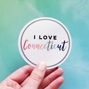 I Love Connecticut Sticker, Connecticut Sticker, State Sticker, Laptop Stickers, Vinyl Sticker, Inspirational Sticker, Waterproof, Quotes