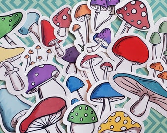 25 Mushroom Sticker Pack, Mushroom Sticker, Hippie Stickers, Laptop Stickers, Vinyl Sticker, Inspirational Sticker, Macbook Sticker, Planner