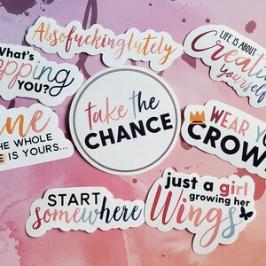 Positive Affirmation Sticker Pack, Positivity Sticker Pack, Cute Stickers for Water Bottle, Waterproof Stickers, Inspirational Stickers