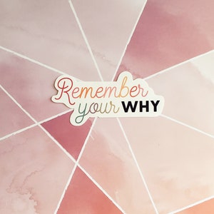 Remember Your Why, Motivational Quality Waterproof Vinyl Sticker, Great for Laptops, Inspiration, I Pads, Planner, Mental Health, Quote, Fun image 2