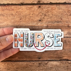 Nurse Water Resistant Vinyl Sticker | Laptop Sticker | Nurse Sticker | Doctor Sticker |  Water bottle Sticker | Bumper Sticker