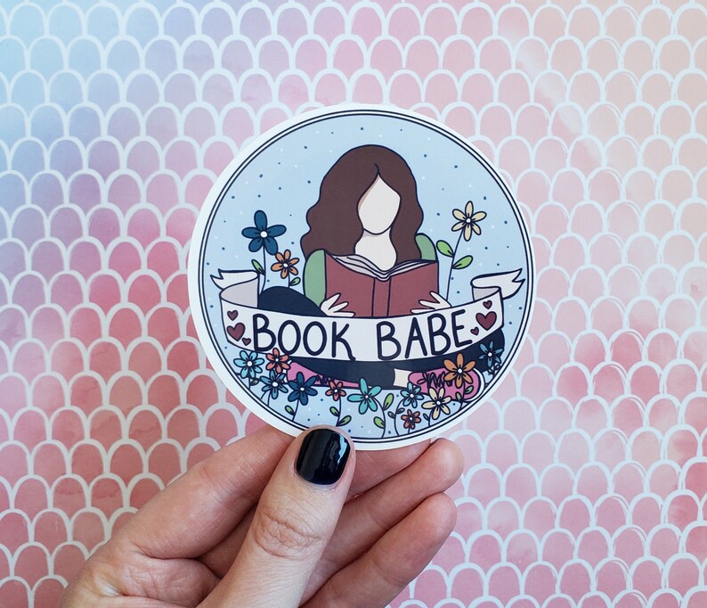 Book Babe Sticker, Reading Sticker, Reading Stickers, Book Stickers, Laptop Stickers, Book Lover, Book Babe, Books, Book Sticker Pack image 1