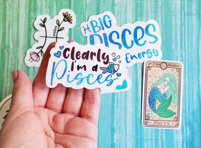 Pisces Stickers, Pisces Sticker Pack, Astrology Stickers, Sign Stickers, Pisces Sticker, Cute Stickers, Laptop Stickers, Journal Stickers image 3