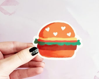 Cheeseburger Vinyl Sticker, Best Friend Gift, Food Stickers, Funny Stickers, Decal, Macbook Sticker, Stickers Macbook Pro, Laptop Sticker