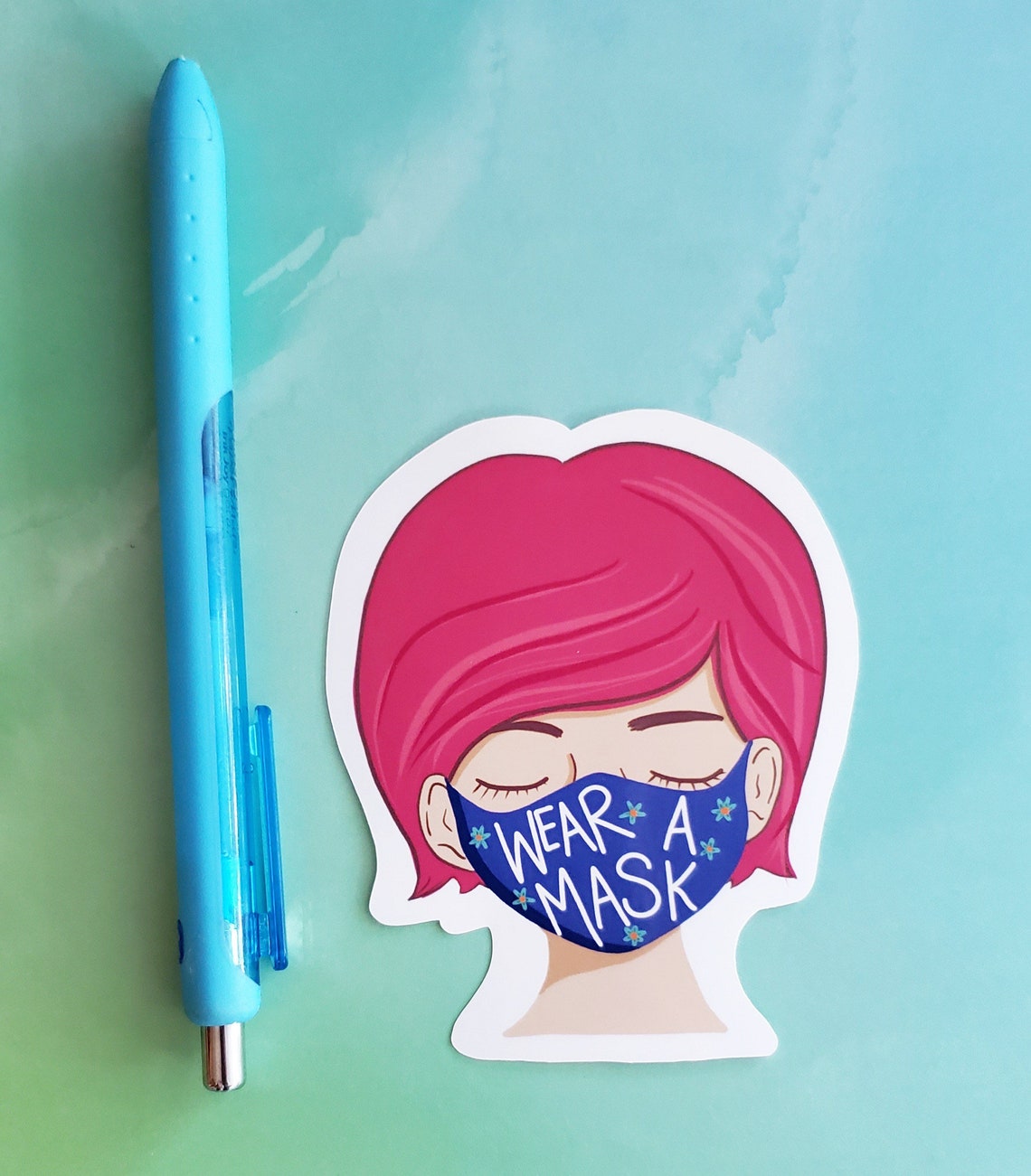 Wear a Mask Sticker Wear a Damn Mask Just Wear the Mask Etsy
