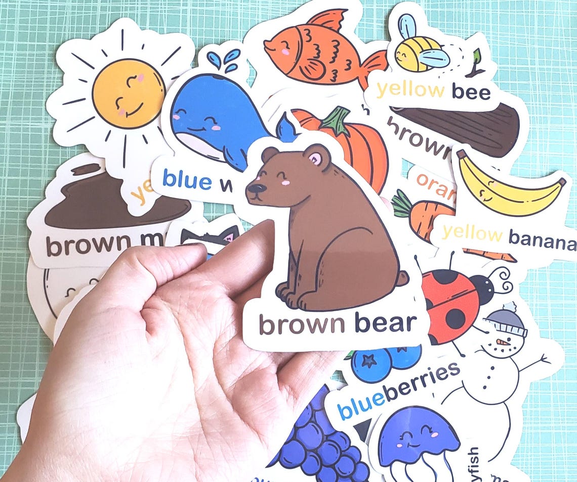 Color Words Learning Stickers, Toddler Reading, Homeschool Education - Etsy
