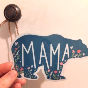 Mama Bear Waterproof Sticker, Plastic Coating, Glossy Vinyl, Gift image 5