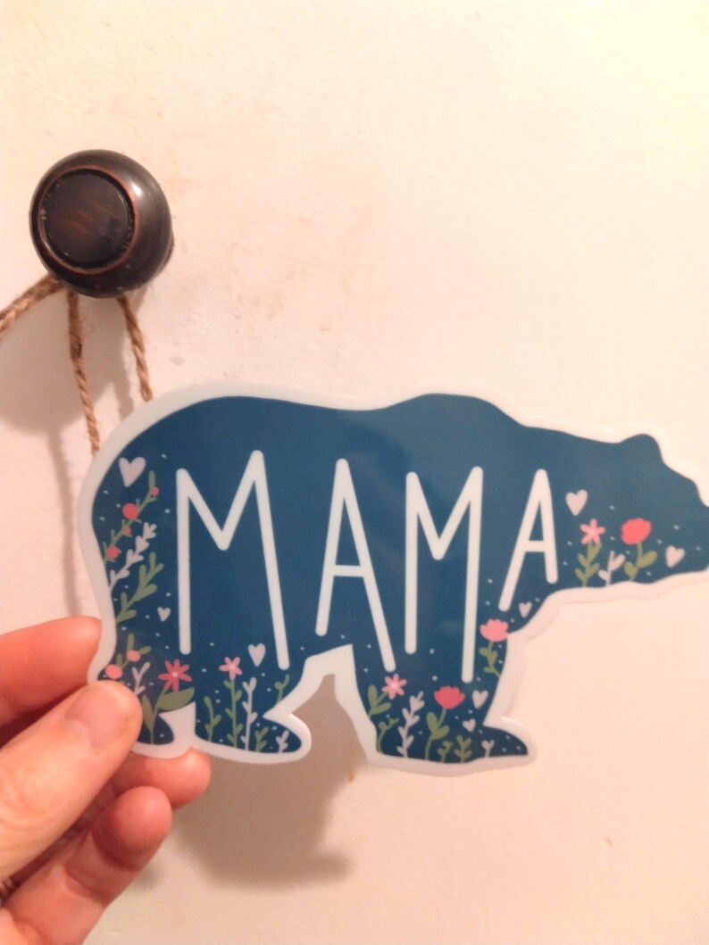 Mama Bear Waterproof Sticker, Plastic Coating, Glossy Vinyl, Gift image 5