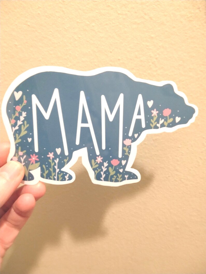 Mama Bear Waterproof Sticker, Plastic Coating, Glossy Vinyl, Gift image 4