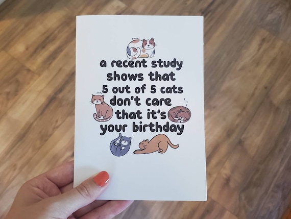 Cat Birthday Card for Him Her Card Funny Sarcastic Card - Etsy