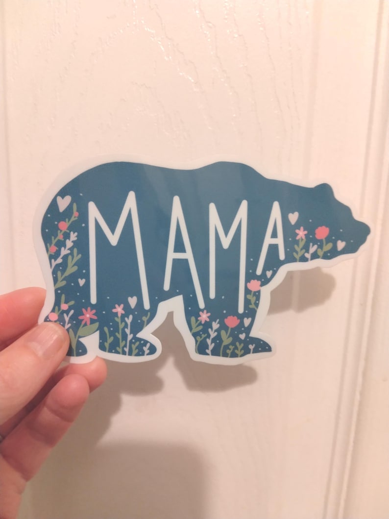 Mama Bear Waterproof Sticker, Plastic Coating, Glossy Vinyl, Gift image 3
